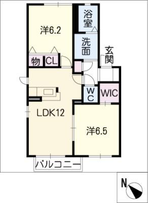 ミラフォーレス(2LDK/2階)の間取り写真