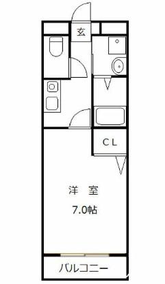 ルミエール長良(1K/3階)の間取り写真