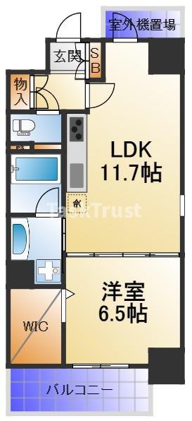 レジデンス西梅田(1LDK/9階)の間取り写真