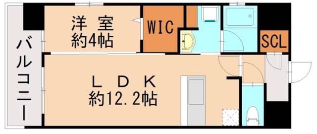 フェリシア香椎LUX(1LDK/8階)の間取り写真