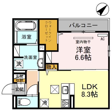 RハイツV(1LDK/1階)の間取り写真
