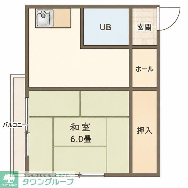 ハイツアサヒ(1DK/2階)の間取り写真