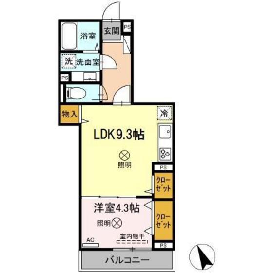 メゾンYZ(1LDK/1階)の間取り写真