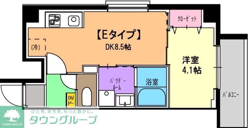 パラシオテルマス池上(1DK/1階)の間取り写真