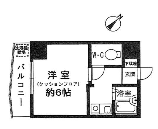 メゾンユニベール(1K/6階)の間取り写真