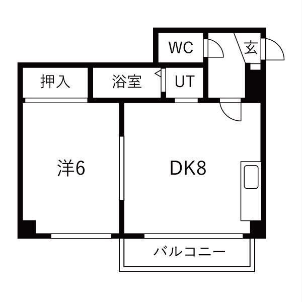 グレイシャス本郷(1LDK/2階)の間取り写真