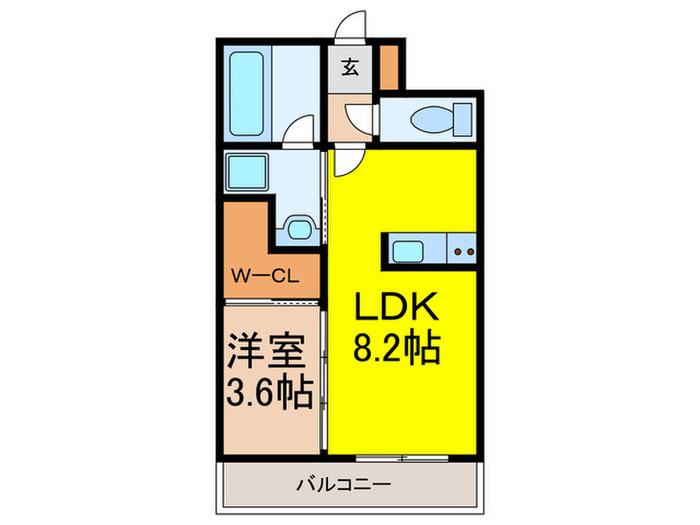 NOVANTA宝塚(1LDK/5階)の間取り写真