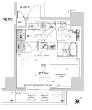 CREST TAPP新横浜(1K/9階)の間取り写真