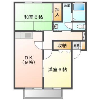グリーンライフ松浦(2DK/1階)の間取り写真