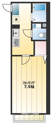 アイコート(1K/1階)の間取り写真
