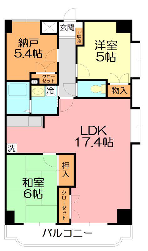 パークサイド湘南(2SLDK/3階)の間取り写真