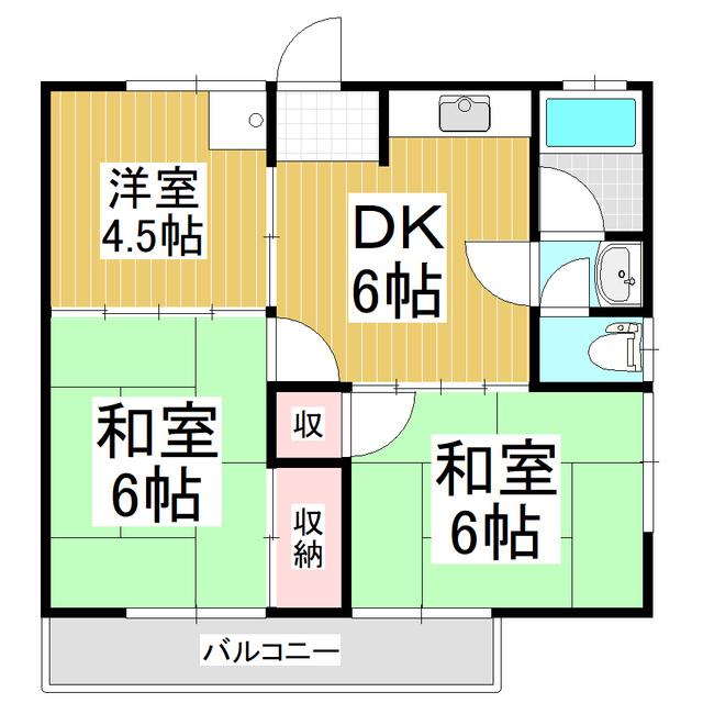 ハイツやま(3DK/2階)の間取り写真