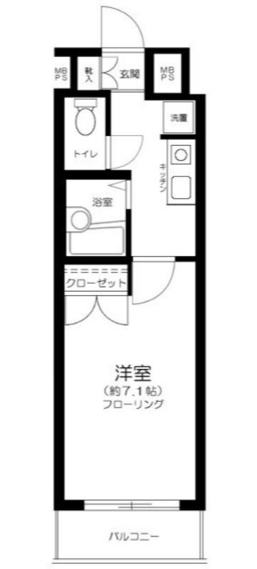 ロイヤルアメニティ白金(1K/2階)の間取り写真