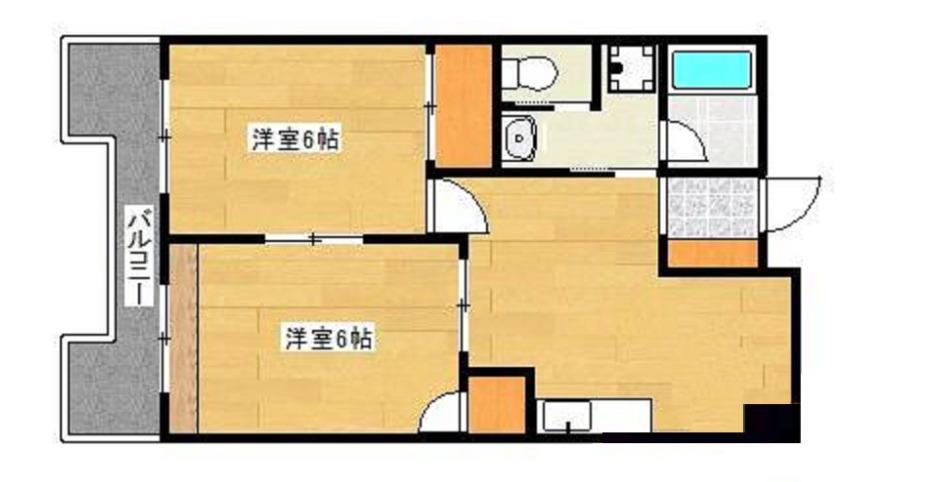 古賀第2ビル(2LDK/4階)の間取り写真