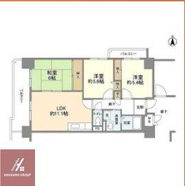 ルアーブル東野田(3LDK/5階)の間取り写真