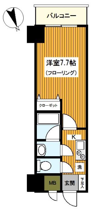 横浜コーヨー八番館(1K/6階)の間取り写真