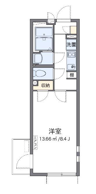 葵芳 1号館(1K/2階)の間取り写真
