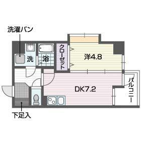 レキシントンスクエア駅東(1DK/7階)の間取り写真