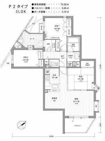 レクセルガーデン蒲生(3LDK/2階)の間取り写真