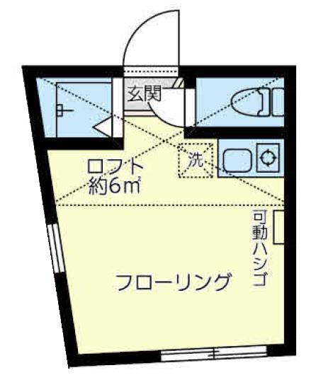 ユナイト小向ララミー(ワンルーム/2階)の間取り写真