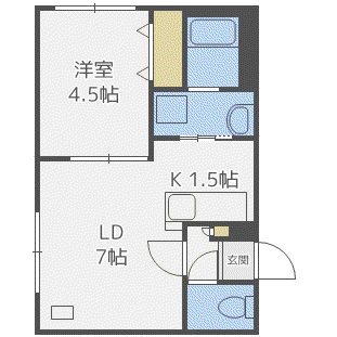 デコラティエ福住(1LDK/2階)の間取り写真