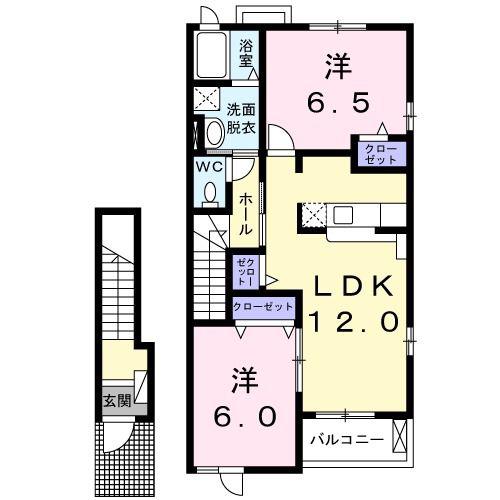 シャンテブリーズ(2LDK/2階)の間取り写真