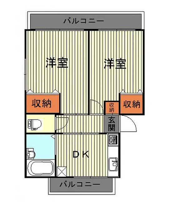 茜ハイム(2DK/3階)の間取り写真