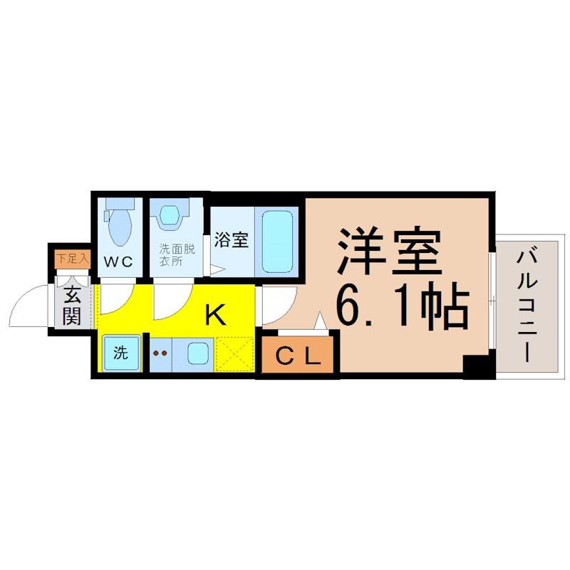プレサンス広小路通葵(1K/2階)の間取り写真