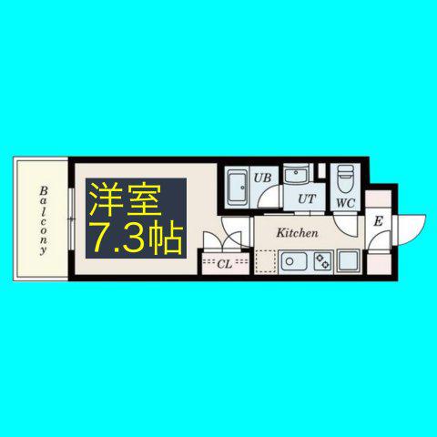レーベスト平安(1K/9階)の間取り写真