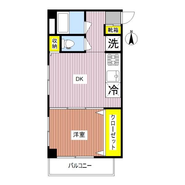 HANGAR 141-A(1DK/3階)の間取り写真