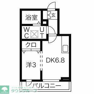 アスティ高松(1DK/2階)の間取り写真