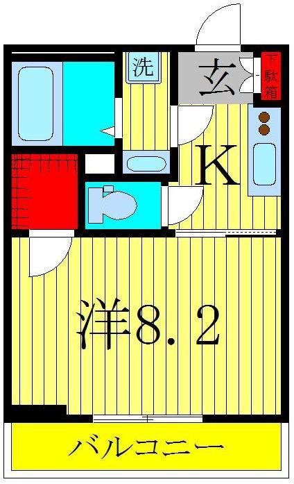プレミアス明原(1K/1階)の間取り写真