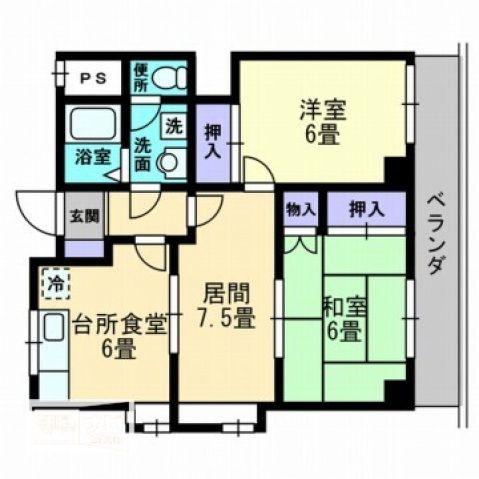 ロゼ三条(3DK/4階)の間取り写真