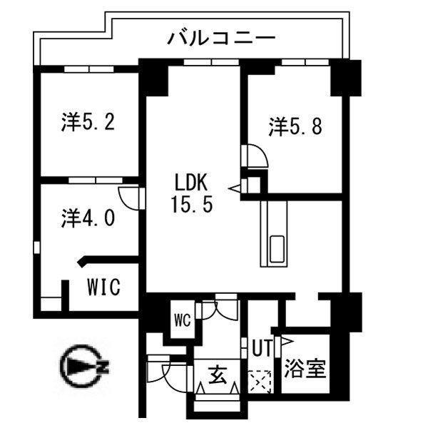 シティコート目黒(3LDK/3階)の間取り写真