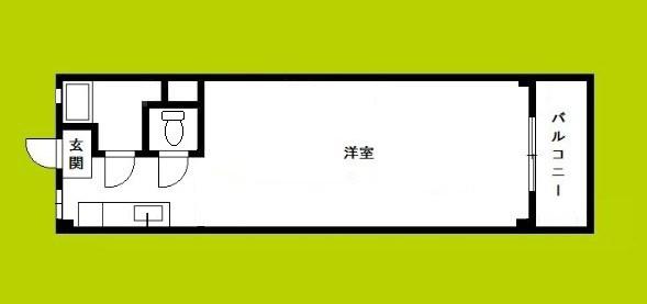 田中町2号棟(1LK/4階)の間取り写真