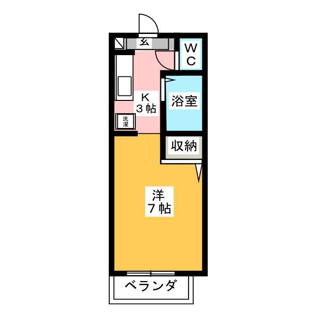 コーポアサヒ(1K/1階)の間取り写真