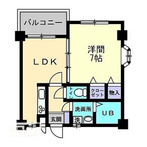 マ・メゾン土居田(1LDK/3階)の間取り写真