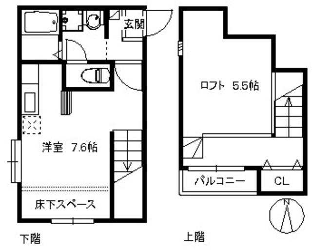 アサンブラージュ藤崎(ワンルーム/1階)の間取り写真