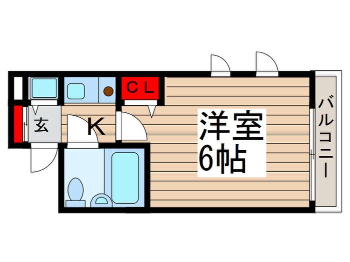 エスケーガーデン(1K/4階)の間取り写真