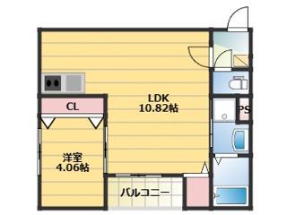 春のそよ風とBLOOM LOUNGE(1LDK/2階)の間取り写真