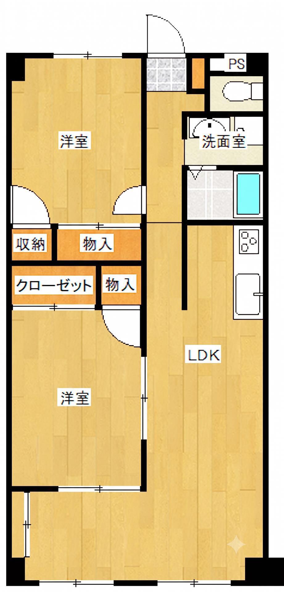 リエントラーレ(2LDK/6階)の間取り写真