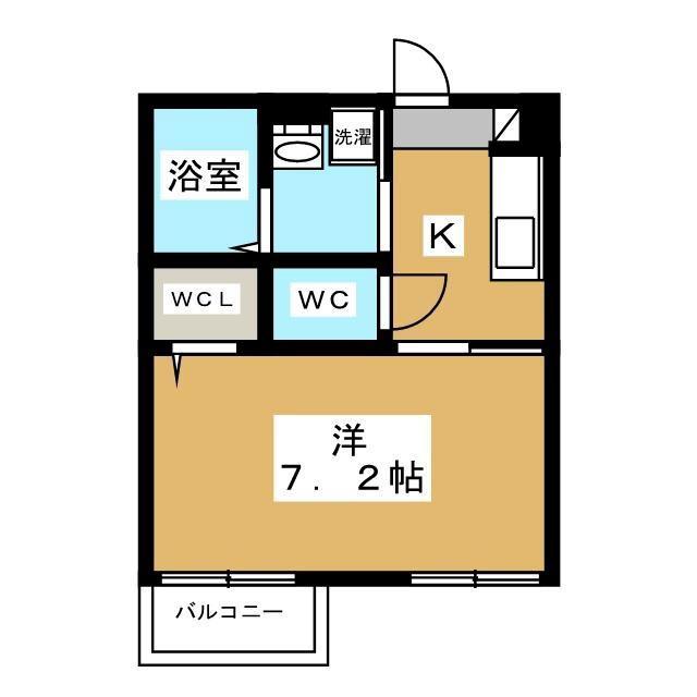 フレシール高松町I(1K/2階)の間取り写真
