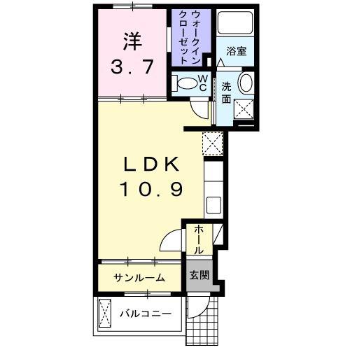 ラ・ティエラ(1LDK/1階)の間取り写真