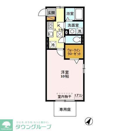 グラン・ヴェルジェ I(1K/1階)の間取り写真