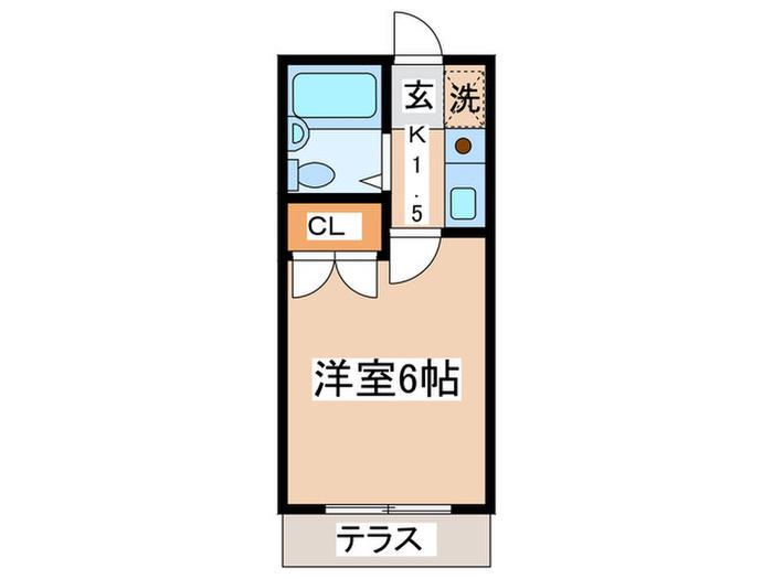 イデアル相模が丘(1K/1階)の間取り写真