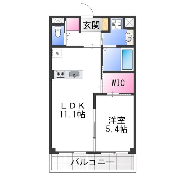 WILLII(1LDK/3階)の間取り写真