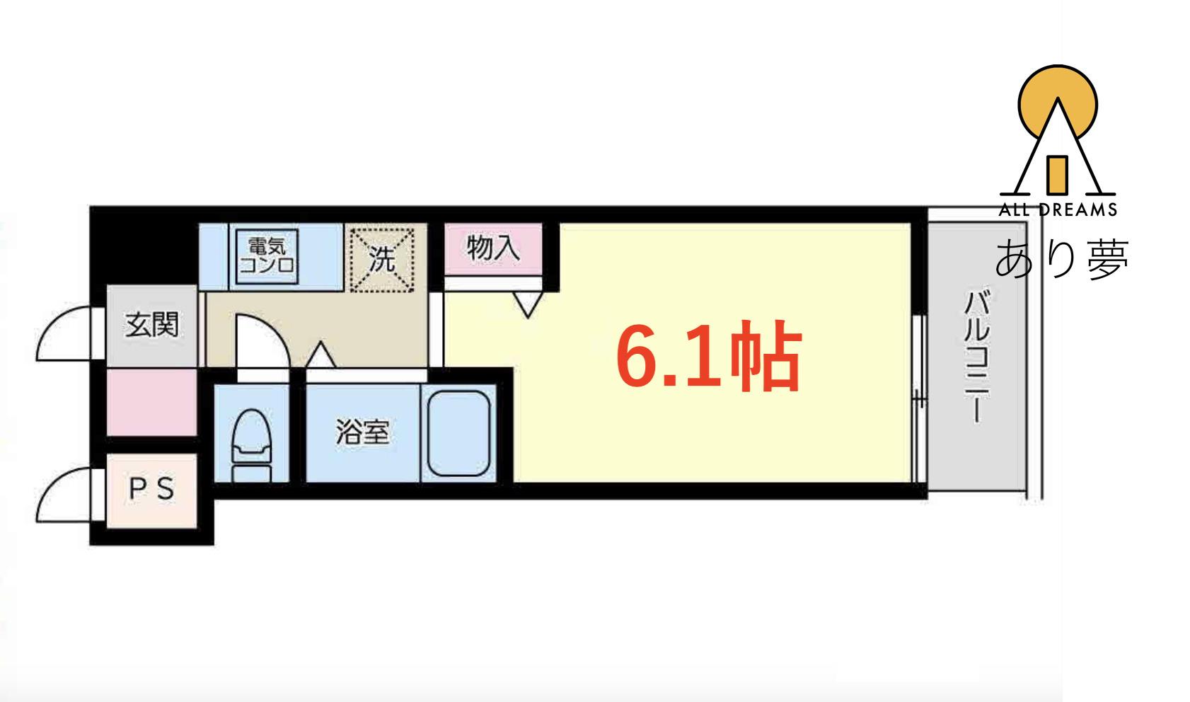 アイナ レア ビラ(ワンルーム/6階)の間取り写真