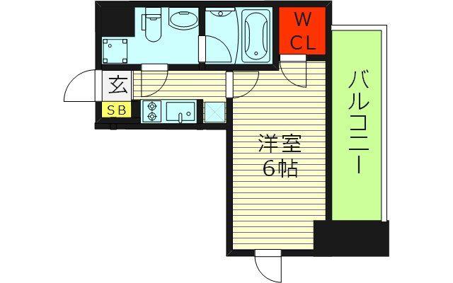 セイワパレス大今里(1K/4階)の間取り写真