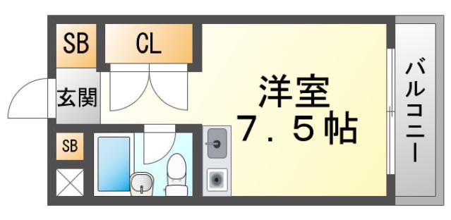 エスポワールミヤビ(ワンルーム/4階)の間取り写真