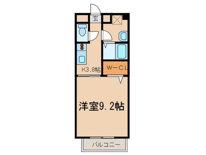 メゾンK(1K/2階)の間取り写真